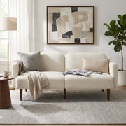 Aykah Elin Convertible Sofa Bed with Adjustable Back, Easy Assembly, Couch Sofa Used as Sleeper Sofa or Futon Sofa for Living Room and Bedroom (Cream)