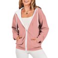 thumbnail image 2 of Timegard Vestes à Capuche Zippées pour Femmes Manches Longues Chandails en Molleton Décontractés Mode Automne avec Poches, 2 of 7