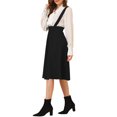 thumbnail image 3 of Unique Bargains Jupe Midi Plissée à Bretelles Rétro pour Femme à Taille Élastique avec Bretelles, 3 of 6