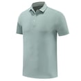 thumbnail image 4 of Men's Quick-Dry Golf Shirt for Outdoor & Gym - Solid Color Moisture-Wicking Short Sleeve Button-Up Activewear, 4 of 8