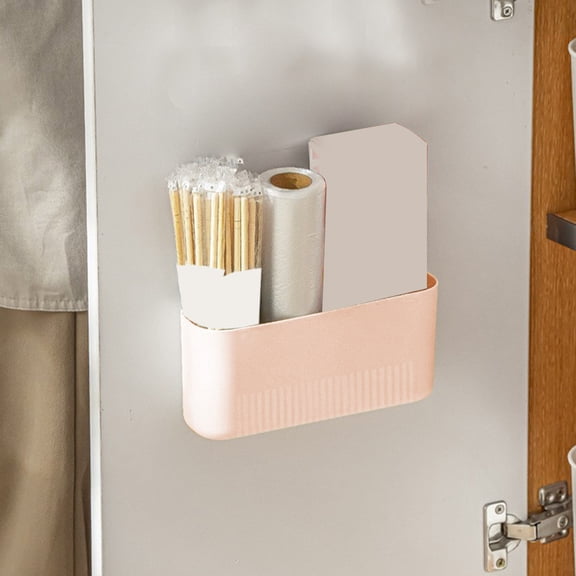 Magnetic Refrigerator Storage Box - No-Drill Wall Mount Kitchen Organizer with Partition, Spice Bathroom Countertop Container