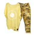 thumbnail image 1 of Ensembles Courts Femmes Ensembles 2 Pcs Vacances T-Shirt à Imprimé pour Femmes Col Ras du Cou Manches Mi-Longues Chandail Haut + Pantalon Ensemble de Pantalons Ensembles pour Femmes Vêtements en Liquidation, 1 of 6