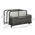 thumbnail image 3 of Rolling Pool Storage Rattan Outdoor Storage Wicker Organizer, Grey, 3 of 10
