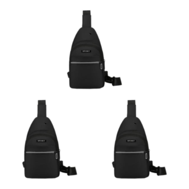 kurtrusly Hands Free No Burden Outdoors Chest Bag Soft Polyster Large Capacity Easy To Carry Chest Bag For Men black 3Set