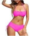 thumbnail image 1 of Diufon Womens High Waisted Bikini Sets Drawstring Belly Hide Swimsuits Two Piece Ruched Tie Back Bathing Suit, 1 of 4
