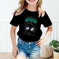 thumbnail image 2 of Hauts de Danse pour Enfants Filles T-Shirt pour Enfants Manches Longues Enfant Filles Mignon Graphique Imprimé Col Rond T-Shirt à Manches Courtes Été Décontracté T-Shirt Hauts, 2 of 5