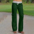 thumbnail image 2 of Timegard Pants for Women Low Waisted Drawstring Cinch Bottom Straight Leg Outdoor Cargo Pants with Pockets, 2 of 7