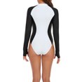 thumbnail image 4 of Aboser UV Protection Rash Guard for Women Zip Up Long Sleeve Swimsuits Quick Dry Tankini Swimsuit Athletic Surfing Bathing Suit, 4 of 6