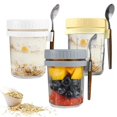 thumbnail image 1 of Overnight Oats Containers With Lids And Spoons Mason Jars With Removable Separate Compartments Airtight And Leak Proof Glass Jars For Chia Yogurt And Oatmeal, 1 of 8