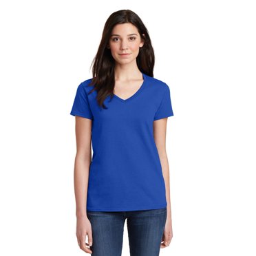 Gildan T-Shirt à Col en V pour Femmes en Coton Épais 100 % Coton 5V00L