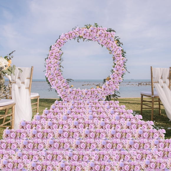Fleurs d'Allée de Mariage, Arrangements Floraux en Soie, Décor de Pétales Réalistes, Marqueur d'Allée, Centre de Table en T, Fleurs Artificielles Durables, Installation Facile, 52 cm