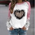 thumbnail image 1 of Qertyioot T-Shirt Graphique pour Femmes de la Saint-Valentin à Manches Longues, Blouse Imprimée à Col Rond, Tunique Décontractée, 1 of 3