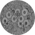 thumbnail image 1 of Ahgly Company Tapis d'Intérieur Ronds Transitionnels Noirs Lavables à la Machine, 7 Pieds Rond, 1 of 7
