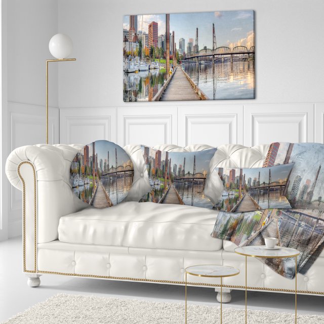 Marina Along the River - Landscape Photography Canvas Print