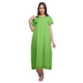 thumbnail image 1 of Moomaya Robe de Nuit à Manches Courtes pour Femmes en Coton, Ligne A, Maxi, Tenue de Nuit, 1 of 5