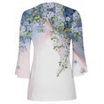 thumbnail image 4 of Babysbule Hauts pour Femmes Manches Longues Liquidation Mode Été Col en V Manches 3/4 Imprimé T-shirt Décontracté Blouse, 4 of 5
