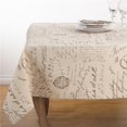 thumbnail image 1 of SARO 0044.N55S Old Fashioned Vintage Script Print Design Everyday Tablecloth - Natural, 1 of 1