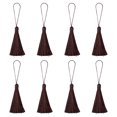 thumbnail image 1 of Unique Bargains 6.5' Silky Bookmark Tassels with Loop for DIY Craft Accessory, 8Pack Coffee, 1 of 5
