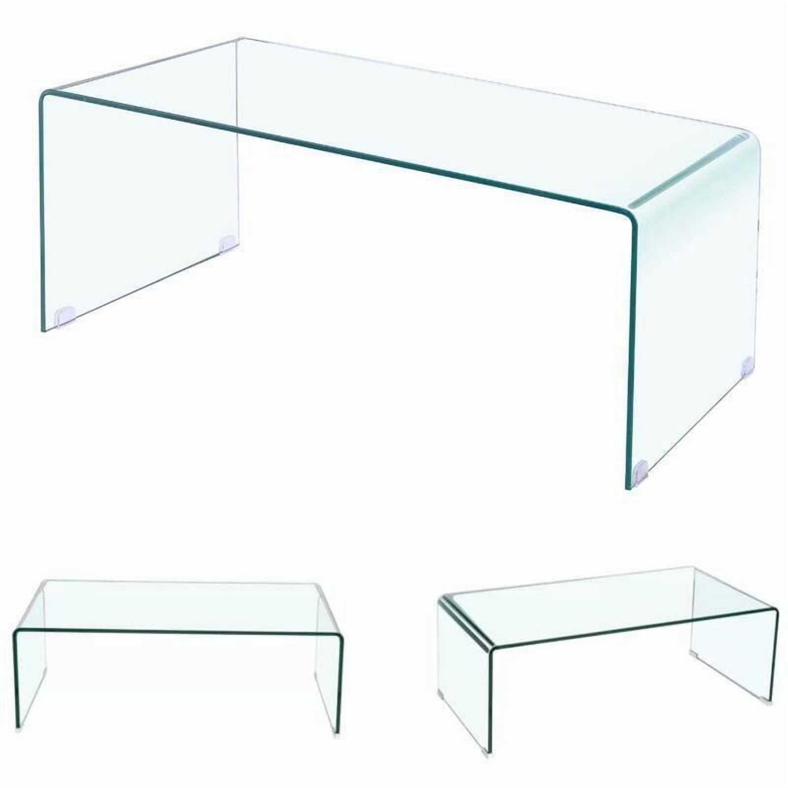 Grande table basse en verre cascade – Design élégant en verre trempé monobloc