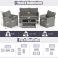 thumbnail image 3 of Gymax Set Of 4 Patio Furniture Set w/ 2 Rattan Chairs Loveseat Coffee Table Cushions, 3 of 7