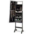 thumbnail image 2 of Giantex Armoire à Bijoux Boîte Organisateur d'Armoire avec 18 DEL, sur Pied pour Maison Chambre 16 Porte-Rouge à Lèvres 1 Miroir de Maquillage Intérieur Lumières Complètes, Grand Rangement Armoires Miroir Armoires à Bijoux (Noir), 2 of 8