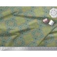 thumbnail image 2 of Soimoi Green Georgette Viscose Fabric Moroccan Damask Print Sewing Fabric Yard 42 Inch Wide, 2 of 3