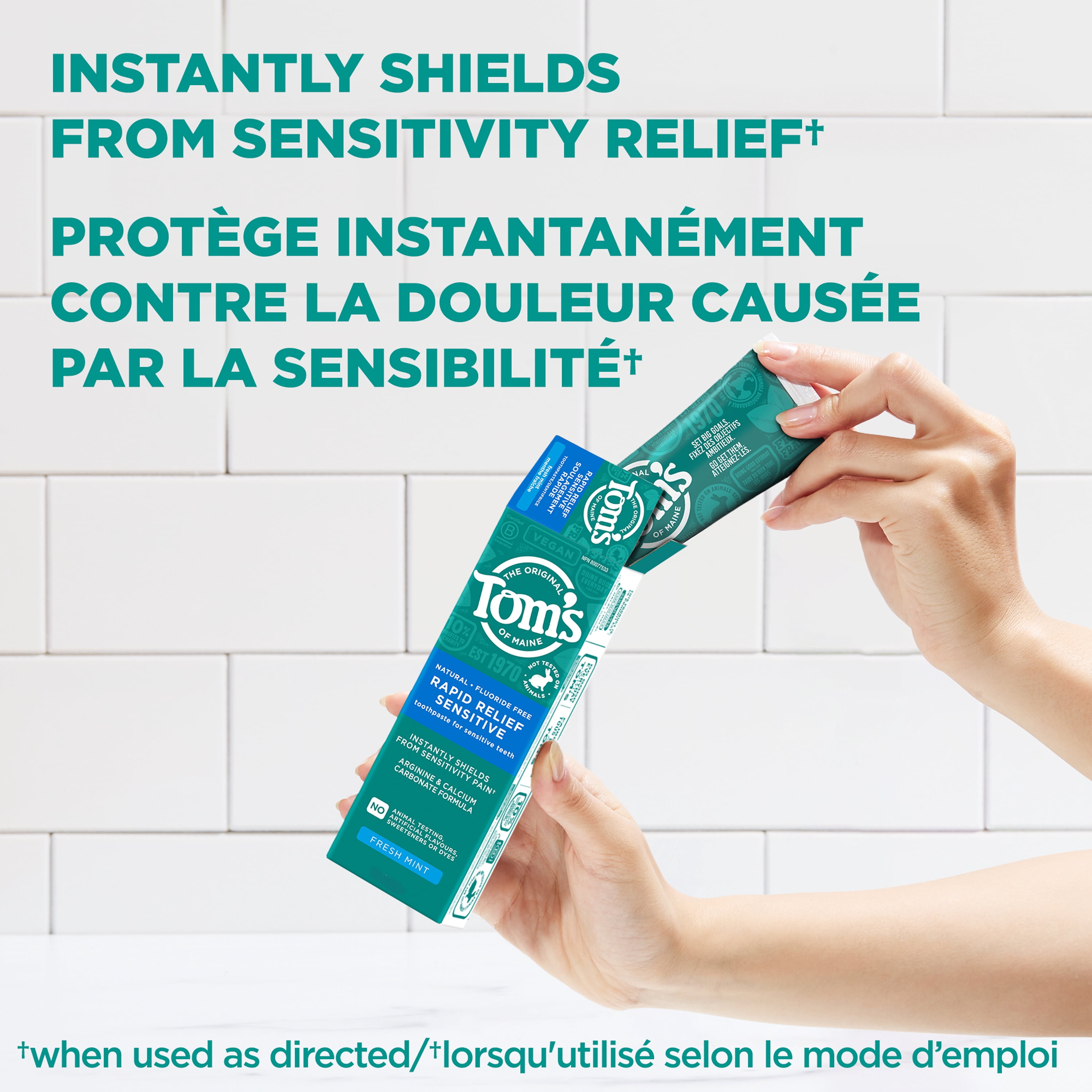 Tom’s of Maine Dentifrice sans Fluorure pour Gencives Sensibles, Menthe, 76 ml