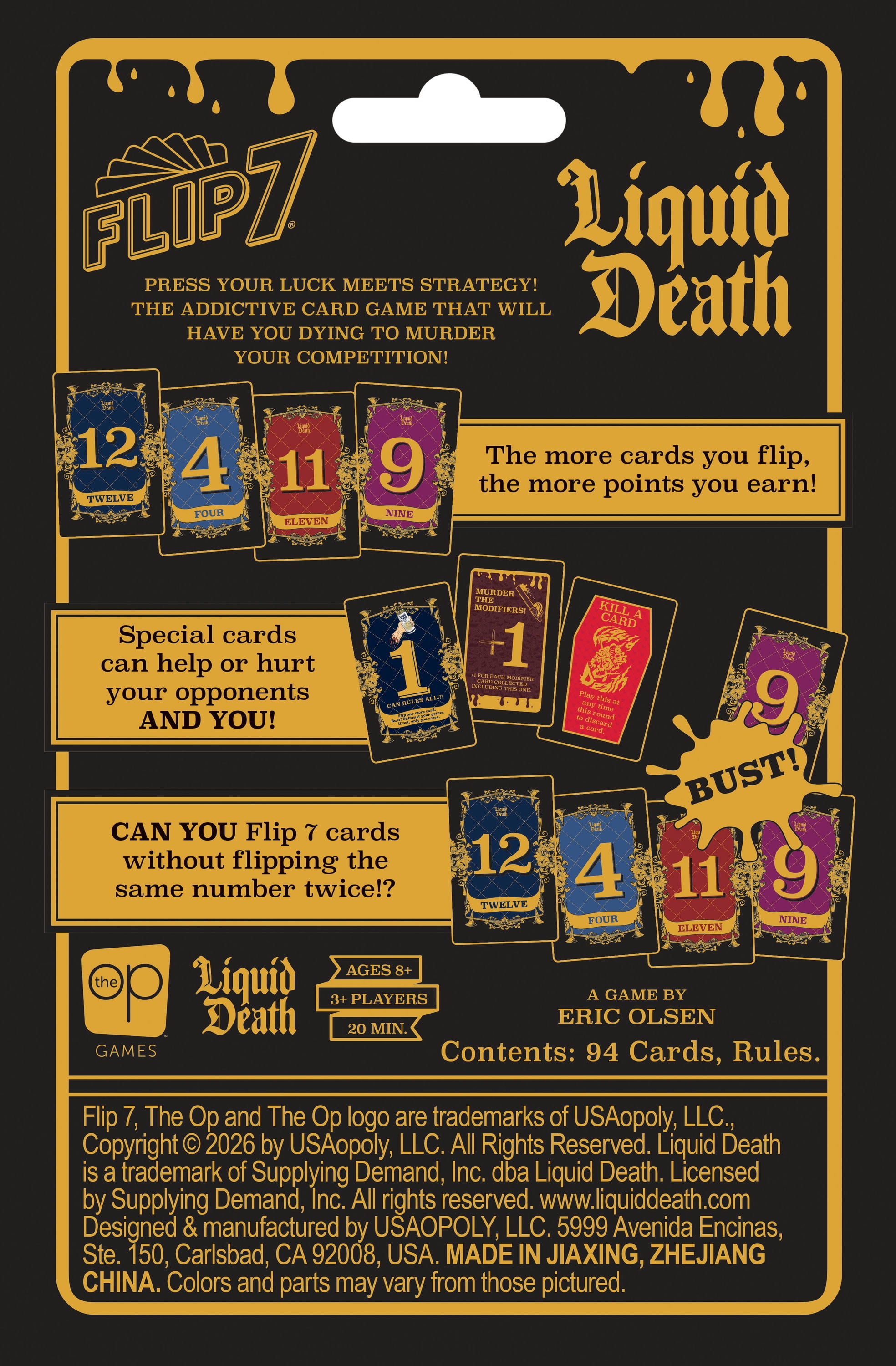 USAopoly Flip 7: Liquid Death Edition jeu de cartes