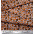 thumbnail image 2 of Soimoi Polyester Crepe Fabric Croissant & Baguette Food Decor Fabric Printed Yard 42 Inch Wide, 2 of 3