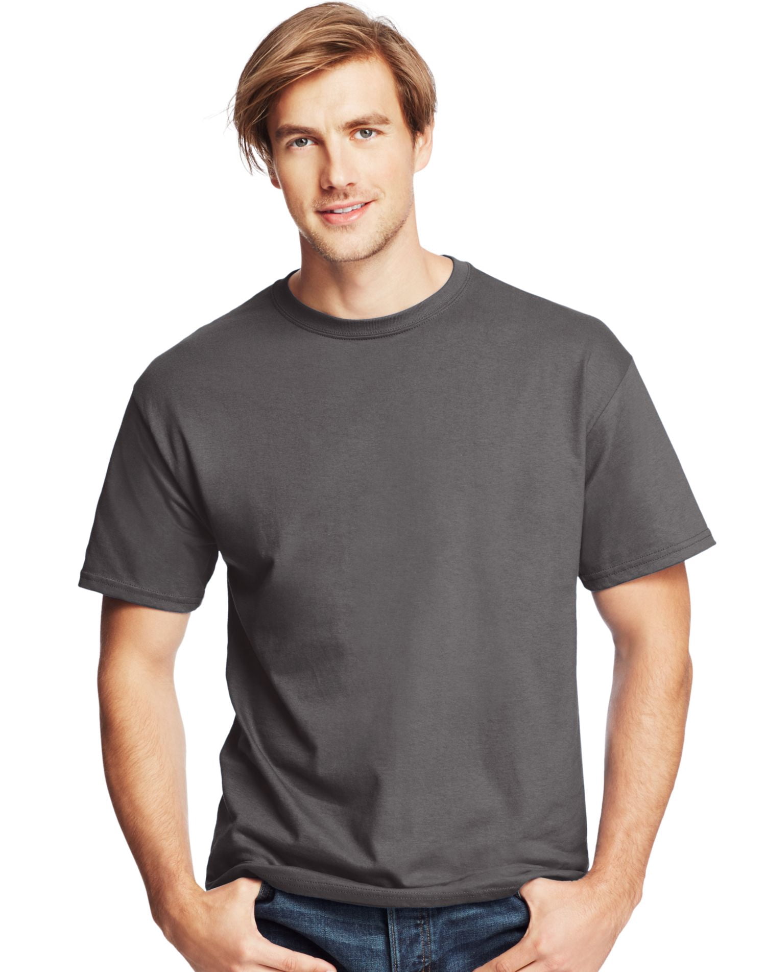 Hanes Mens 5.2 oz HEAVYWEIGHT Short Sleeve T-shirt, 3XL, Smoke Gray