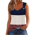 thumbnail image 1 of Mrat Camisoles de Base pour Femmes Débardeurs pour Femmes Tendance Tunique à Col Rond Hauts Décontractés Sans Manches T-Shirts Graphiques à Rayures Camisoles Amples Blouses S-193 Brun TG, 1 of 5