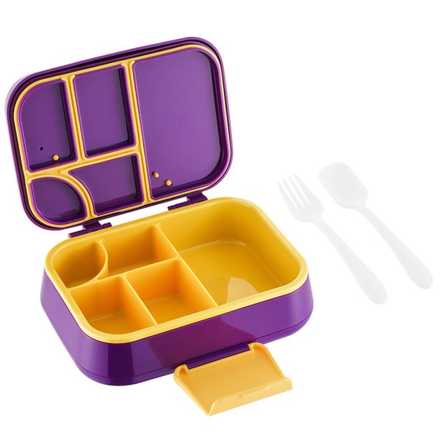 Lunch Box For Kids Lunch Container With 5 Compartments Leak Proof Portable Handle Microwave/Dishwasher