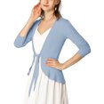 thumbnail image 4 of Allegra K Juniors Tie Open Front Long Sleeve Knit Metallic Ruffled Crop Cardigan, 4 of 6