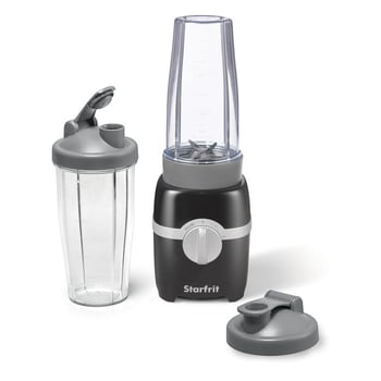 Starfrit Personal Blender, Two 828ml Cups, Stainless Steel Blade, High, Low & Pulse Modes, 300W, Black