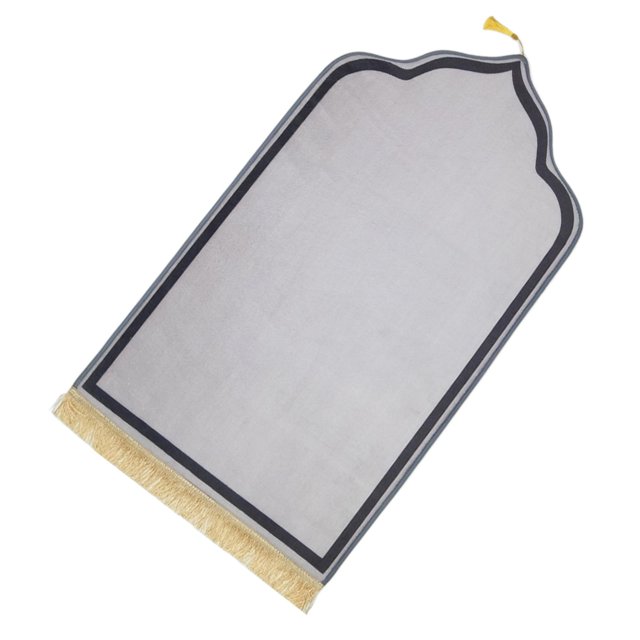 Elegant Prayer Mat Washable Floor Mat with Tassel Worship Blanket Prayer Rug for Gray
