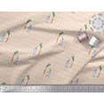 thumbnail image 2 of Soimoi Cotton Duck Fabric Carrot & Rabbit Dots Printed Craft Fabric by the Yard 56 Inch Wide, 2 of 5
