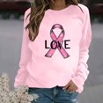thumbnail image 2 of T-shirts Décontractés à Manches Longues pour Femmes, Chemises Amples Décontractées, T-Shirts Imprimés avec Ruban, Hauts à Manches Longues, Col Rond, Coupe Régulière, Blouses, chandail-Over S-20 Rose-A S, 2 of 4