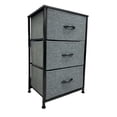 thumbnail image 1 of 3 Drawer Dresser Storage Vertical Tower Organizer Bedroom Nightstands Steel Frame, Grey, 1 of 5