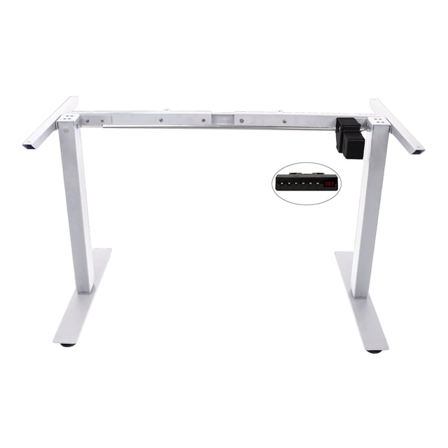 AnthroDesk Bureau Assis-Debout Électrique Programmable à Moteur Unique (Cadre Blanc)