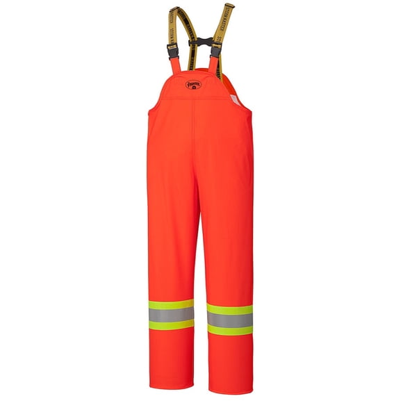 5893 Flame Resistant PU Stretch Hi-Viz Rain Bib Overall