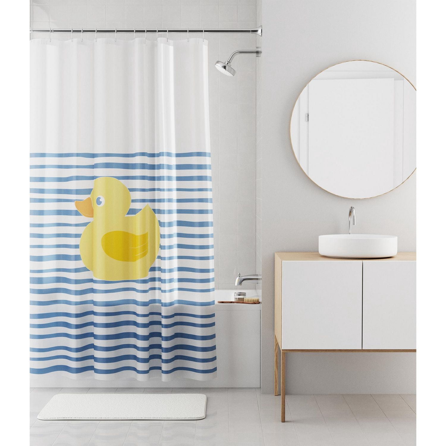 Mainstays Decorative Waterproof Recycled PEVA Shower Curtain
