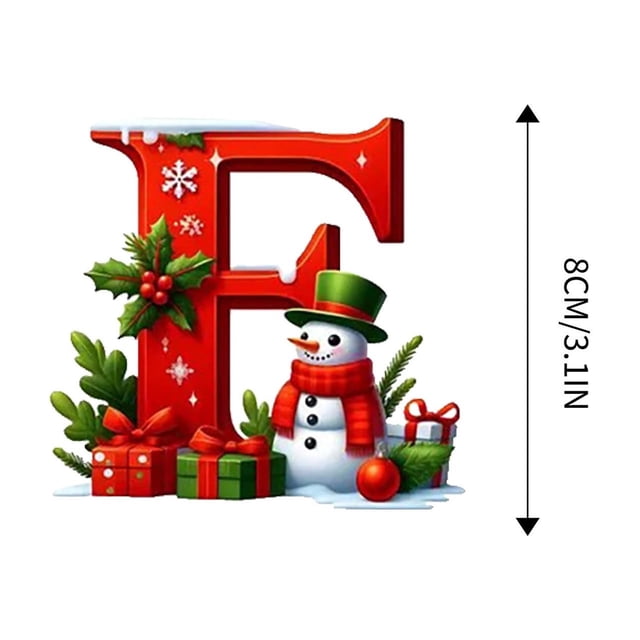 Bdday 26 Letters Christmas Tree Decoration Pendant Christmas Tree Ornaments Personalized DIY Christmas Ornaments Christmas Decoration Xmas Tree Hanging Decor Feature