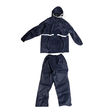 Qukaim Combinaison de pluie avec veste fendue et pantalon – Ensemble de manteau de pluie à double couche pour homme et femme Oxford bleu marine TTG, multicolore, 10
