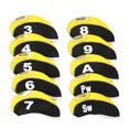 thumbnail image 3 of Bangcool 10PCS Golf Club Head Covers Color Patchwork Wedge Head Covers Golf Iron Covers with Number Design, 3 of 5