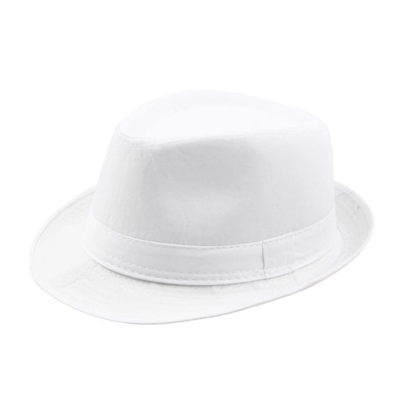 Men and Women Unisex British Style Solid Color Fedora Hat Sun Hat Hats Men Father's Day Gifts White Free Size