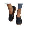 thumbnail image 1 of Innerwin Ladies Loafers Slip On Flats Closed Toe Lightweight Moccasins Driving Work Black 7, 1 of 6