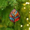 thumbnail image 5 of Meitianfacai Acrylic Flat Printing Leaves Christmas Decorations Christmas Tree Decorations Hanging Pendants, 5 of 5