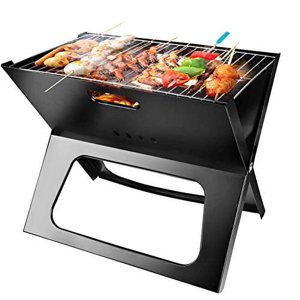 Grill de charbon portable, Moclever Économie d'espace & pliable BBQ Barbecue Grill, Grande surface de grillage et capacité Grill pour le camping, Voyage, Jardin, Extérieur