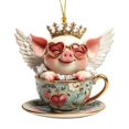thumbnail image 2 of Clearance! Cute Angel And Angel Raccoon Ornaments Colorful Fashion Ornaments Acrylic Cow Ornaments Cute Angel And Angel Raccoon Car Backpack Decorations, 2 of 7