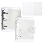 REGALWOVEN Effacer 3 Couvre-bête, 2 Binder pour carnets d'emballage Mini Dossier à feuilles longues, blanc noir